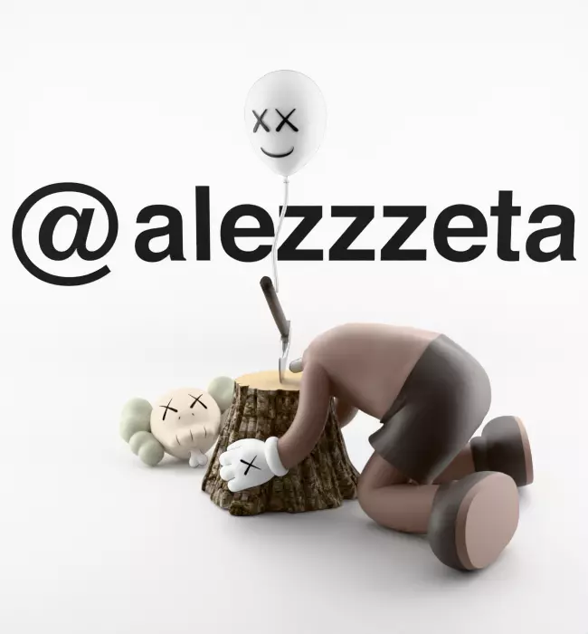 Kaws Beautiful Losers Textured Low-poly 3D model_3