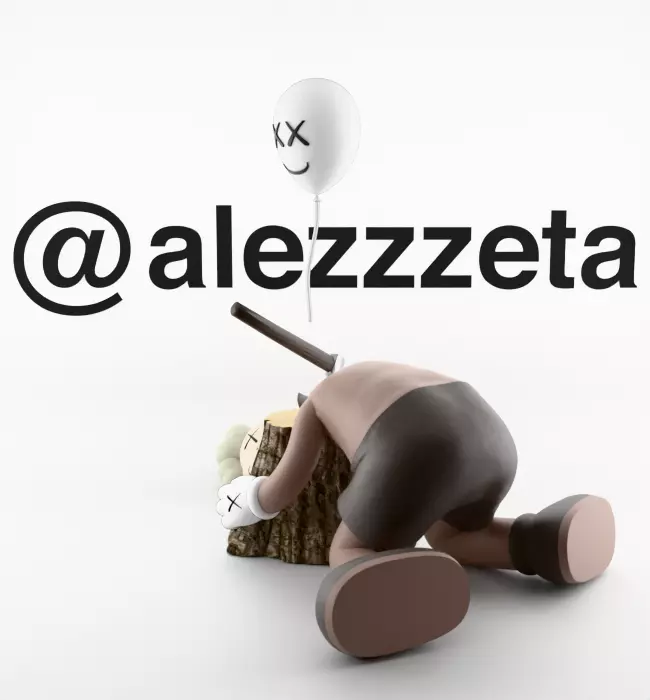 Kaws Beautiful Losers Textured Low-poly 3D model_6