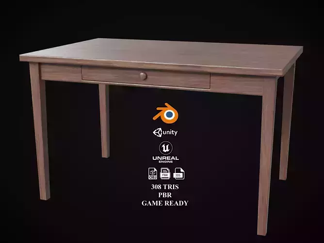 Table Low-poly 3D model Table Low-poly 3D model