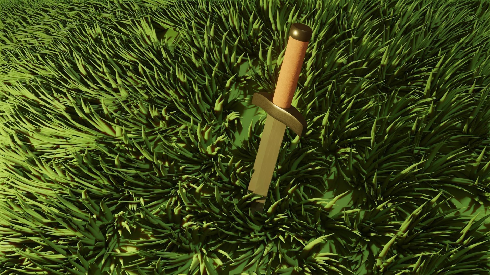Simple Fantasy Dagger Low-poly 3D model_5