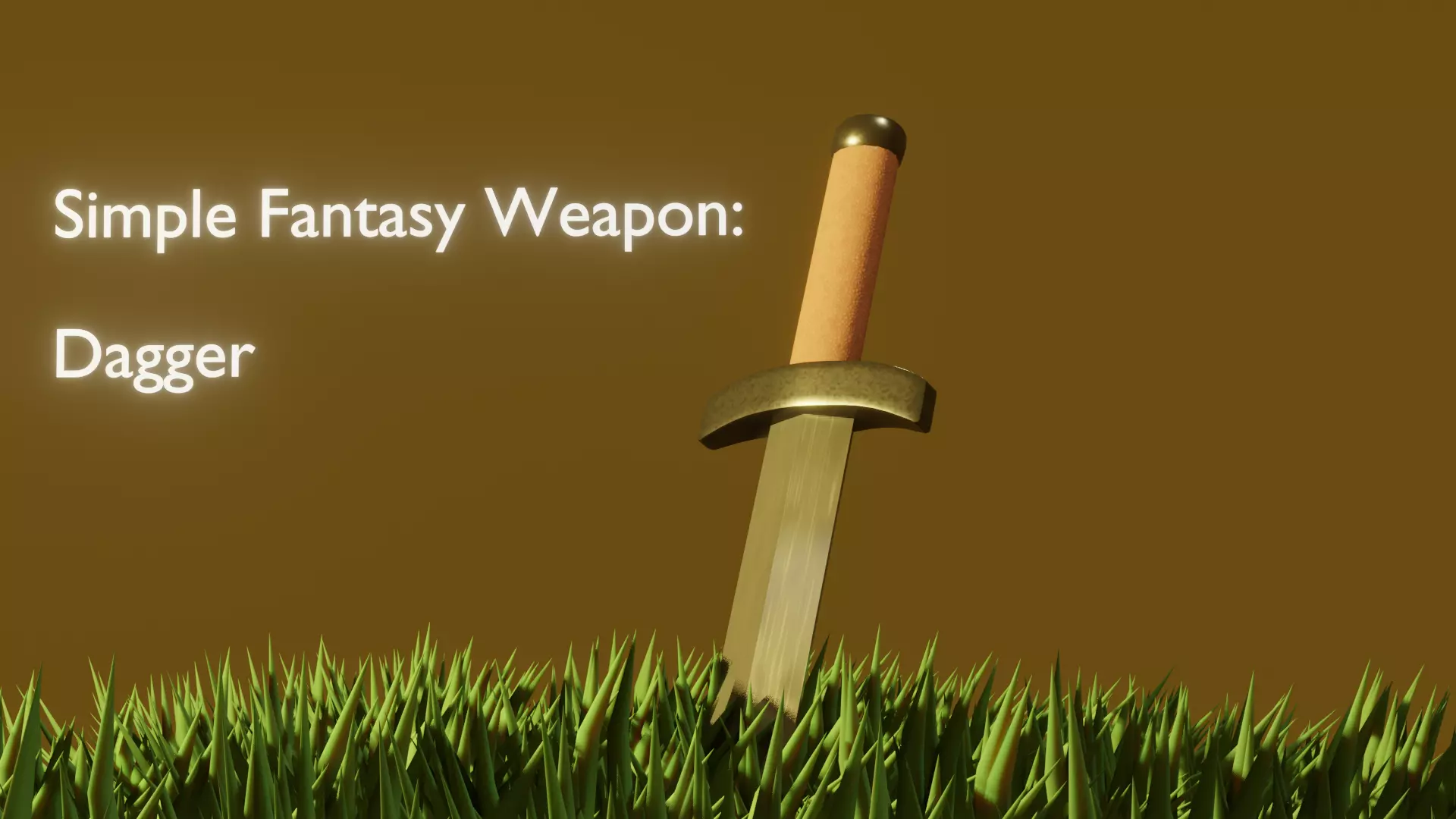 Simple Fantasy Dagger Low-poly 3D model_0