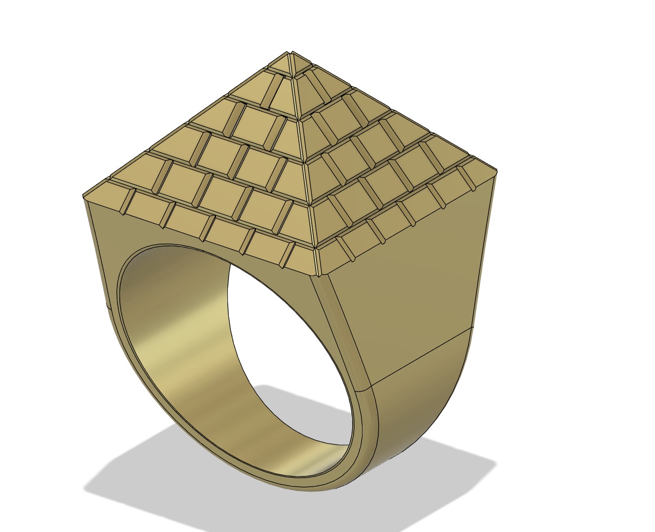 Pyramid ring with eye 3D print model_2
