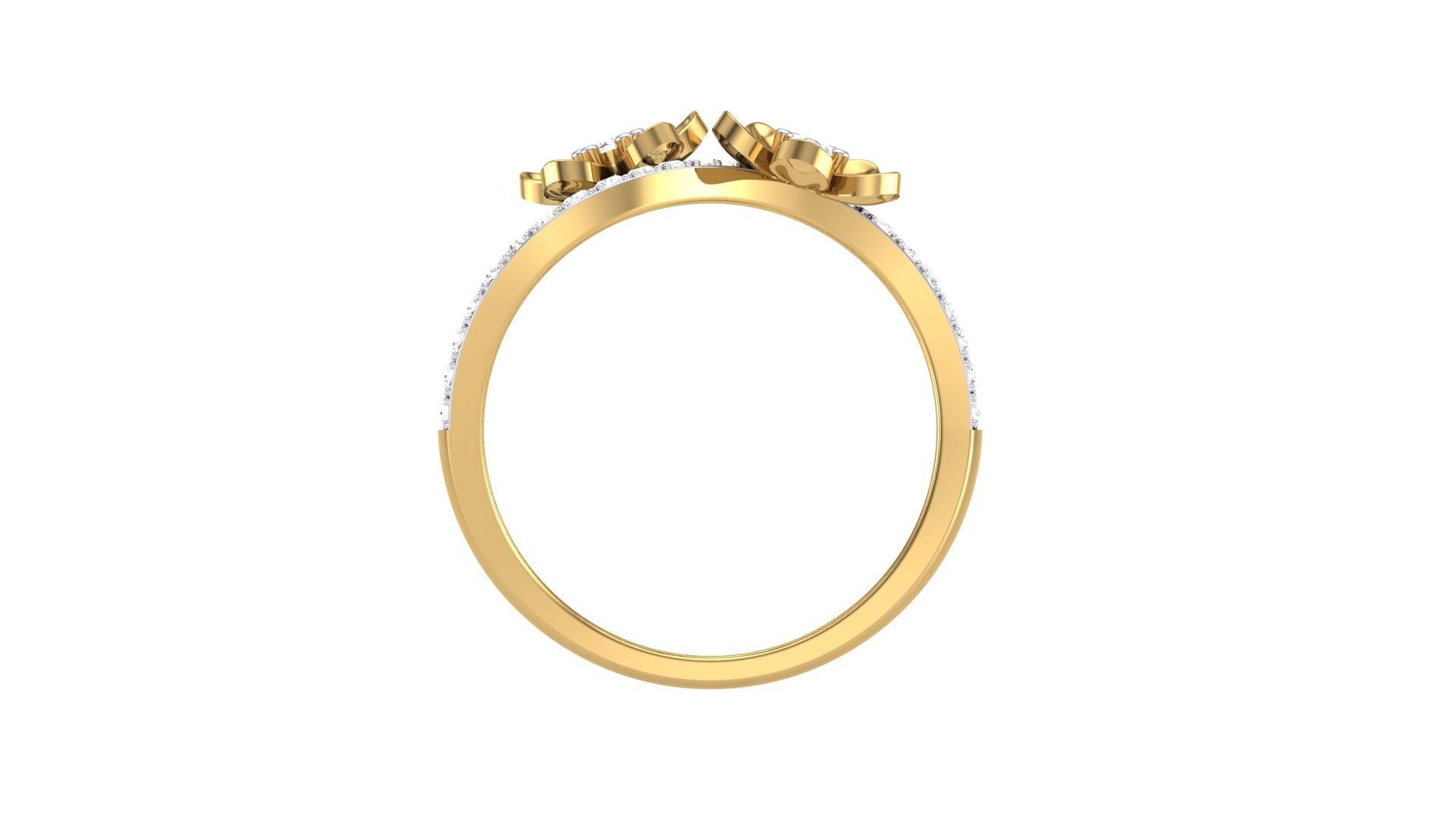 Flower Minimalist Light wt Diamond Women ring 3dm stl obj gltf 3D print model_10