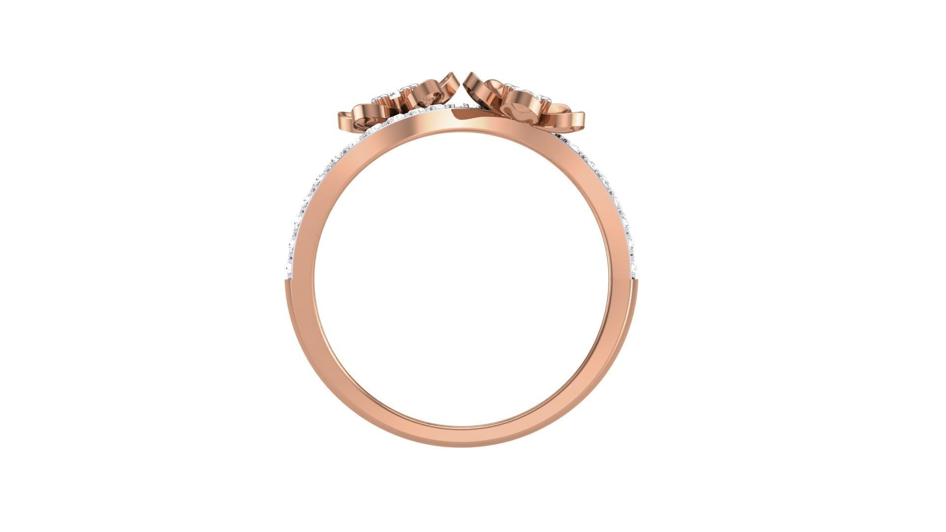 Flower Minimalist Light wt Diamond Women ring 3dm stl obj gltf 3D print model_11