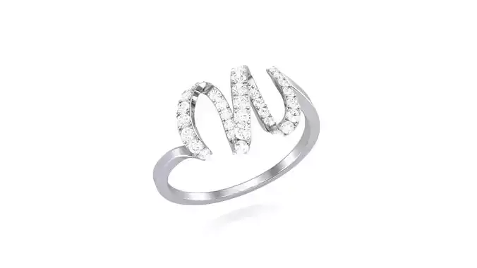 Wire Minimalist Light wt Diamond Women ring 3dm stl obj gltf