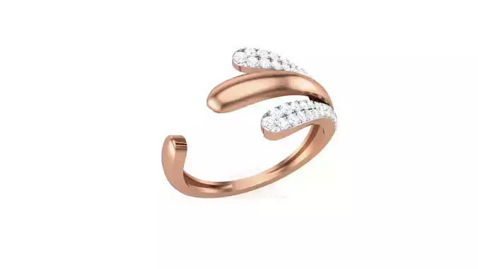Minimalist Light wt Diamond Women ring 3dm stl obj gltf