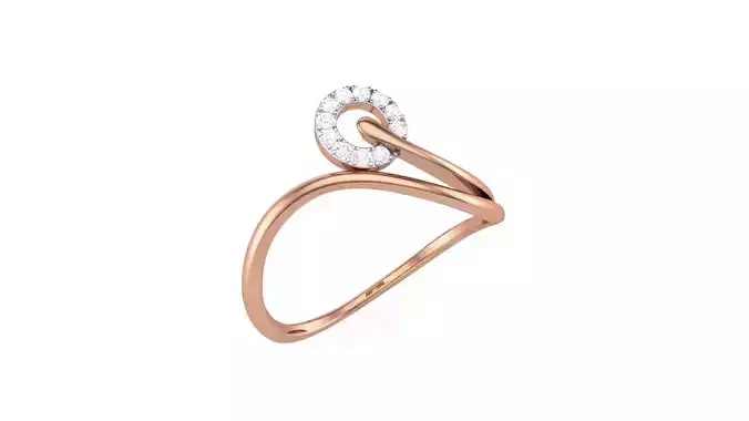 Minimalist Light wt Diamond Women ring 3dm stl obj gltf