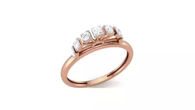 Minimalist Light wt Diamond Women ring 3dm stl obj gltf