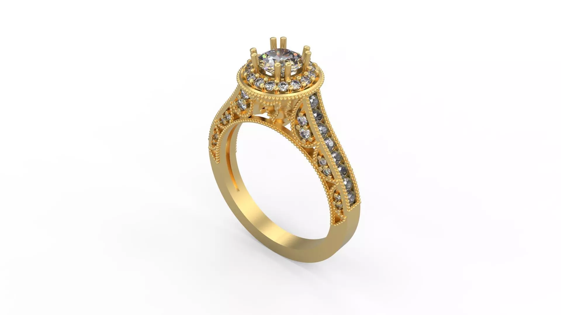 Woman Solitaire Ring 1200 3D print model_0
