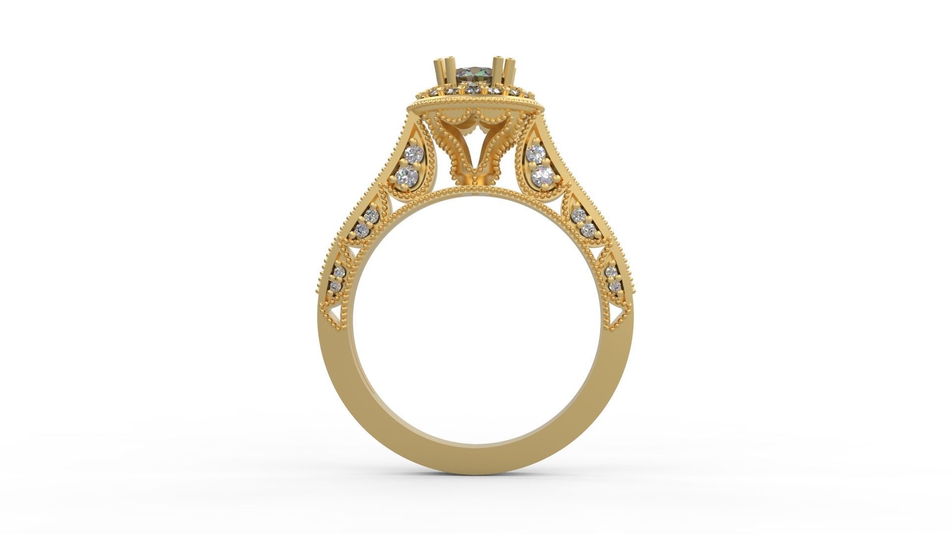 Woman Solitaire Ring 1200 3D print model_1