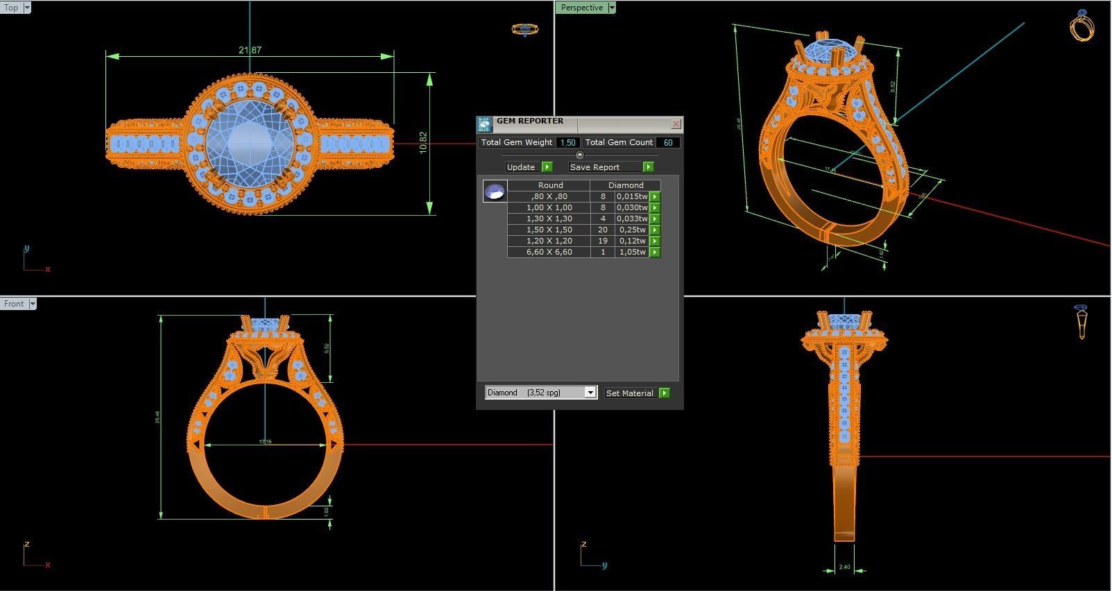 Woman Solitaire Ring 1199 3D print model_9