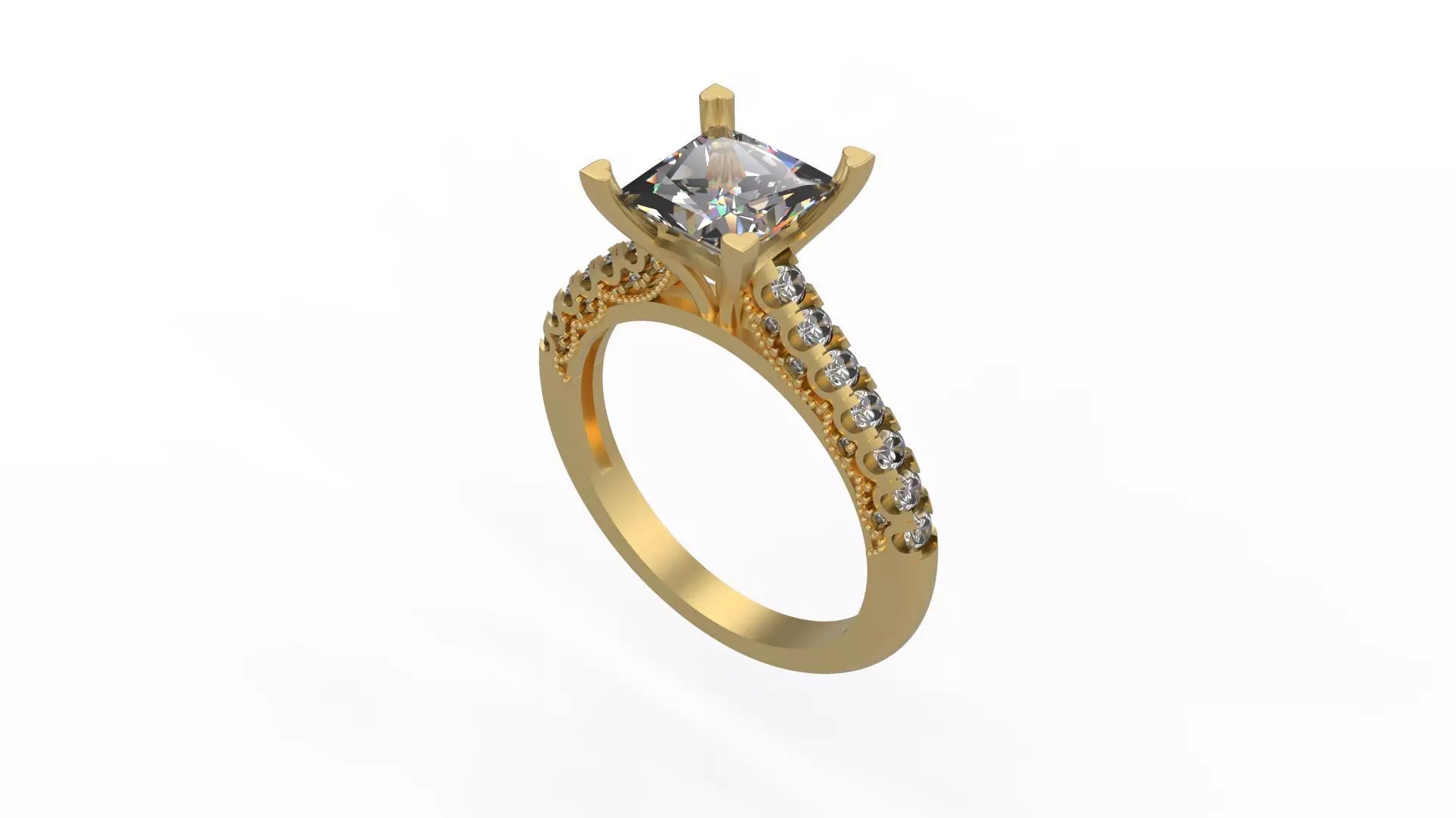 Woman Solitaire Ring 1198 3D print model