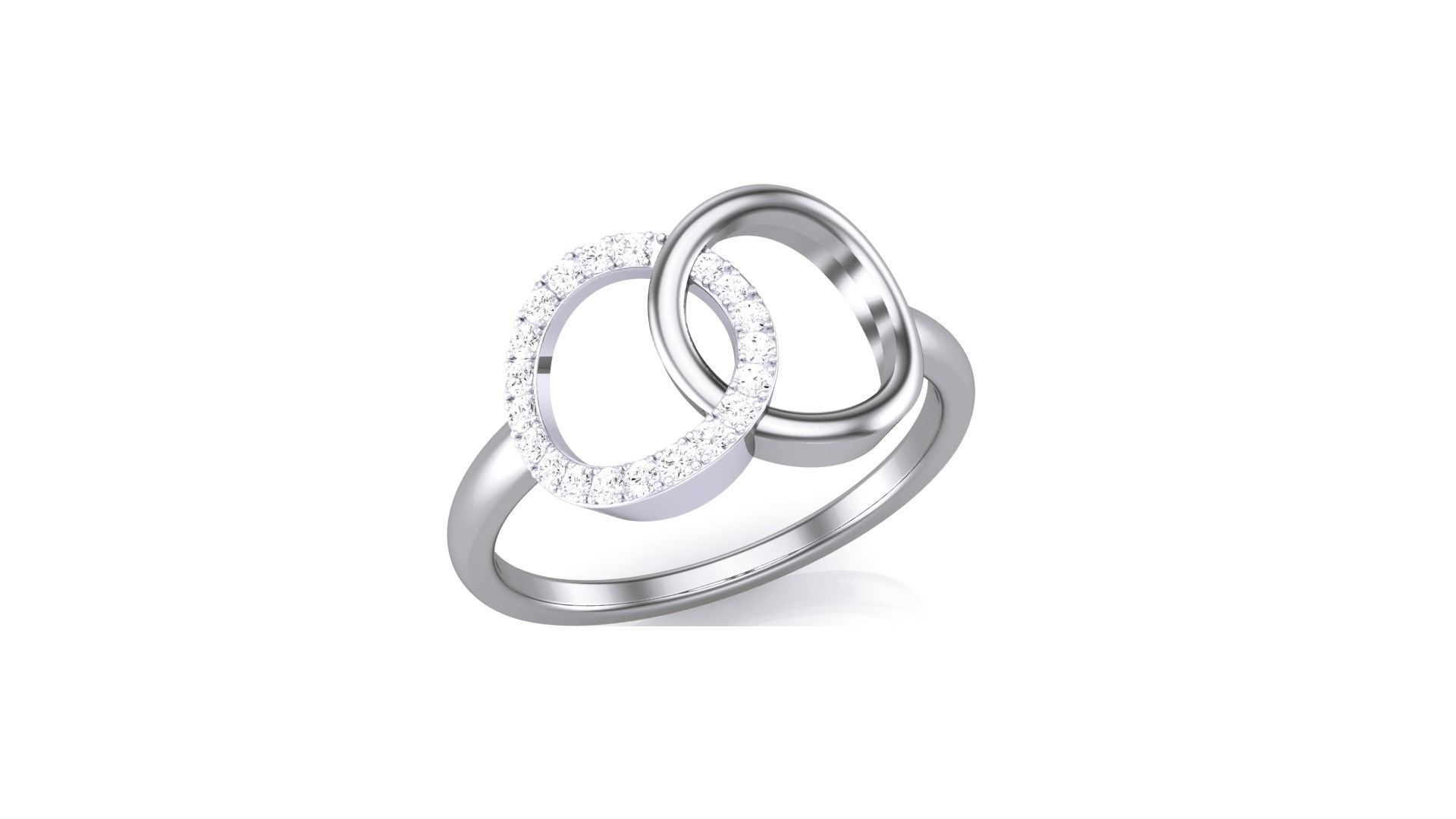 Twin Ring Minimalist Light wt Diamond Women ring 3dm stl obj 3D print model_5