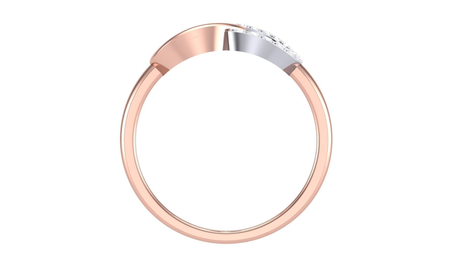 Twin Ring Minimalist Light wt Diamond Women ring 3dm stl obj 3D print model_9