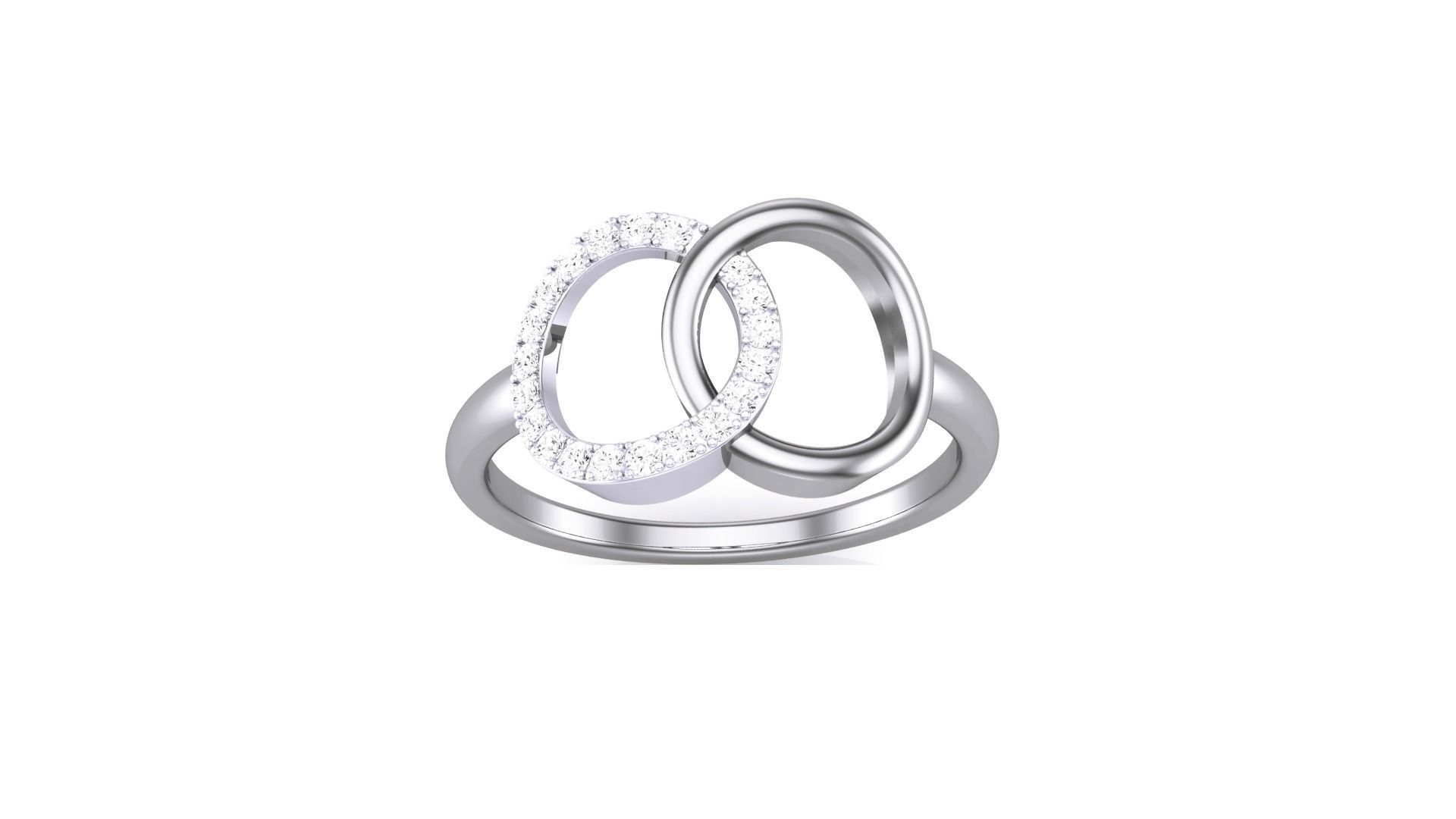 Twin Ring Minimalist Light wt Diamond Women ring 3dm stl obj 3D print model_6