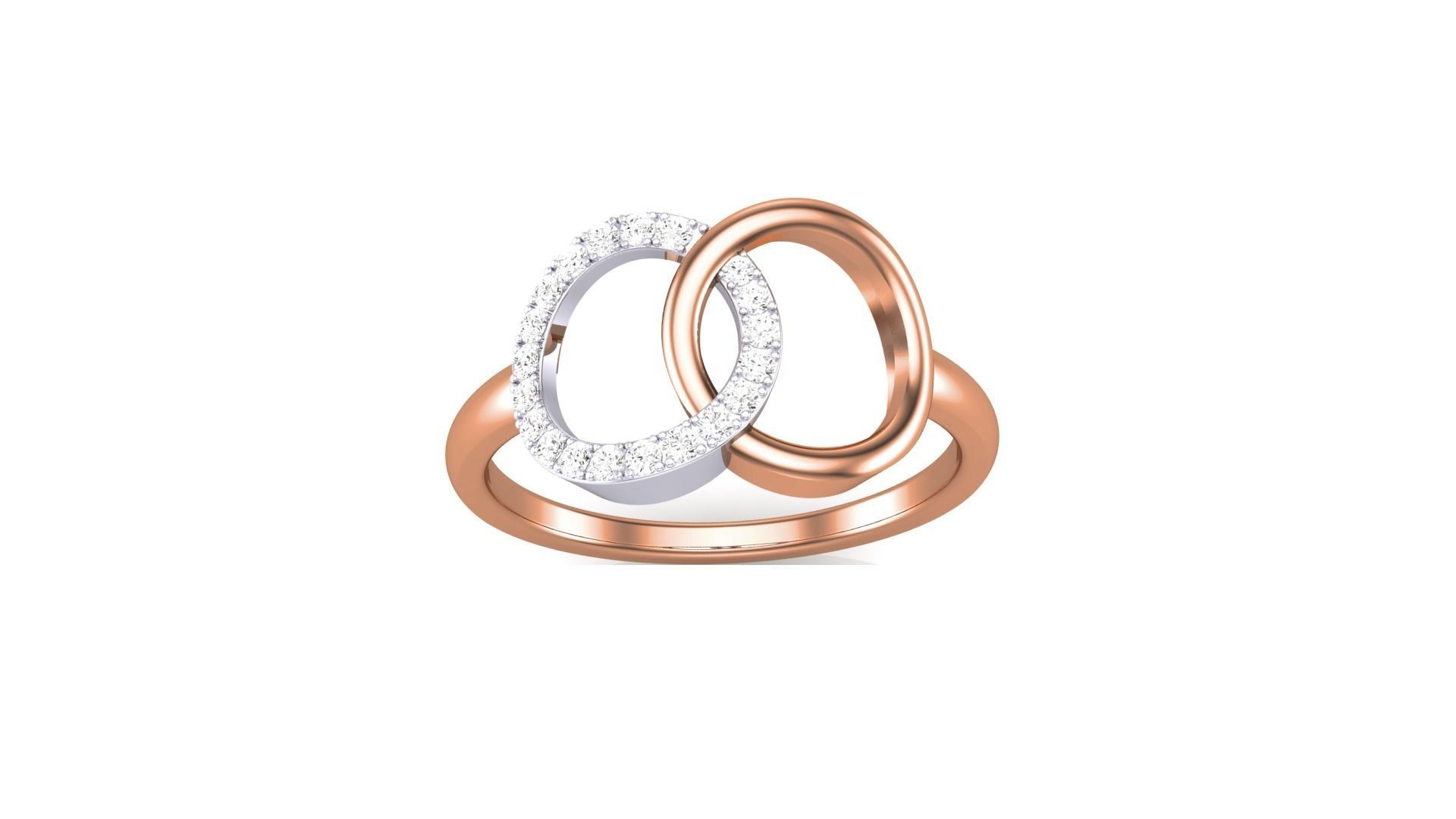 Twin Ring Minimalist Light wt Diamond Women ring 3dm stl obj 3D print model_8