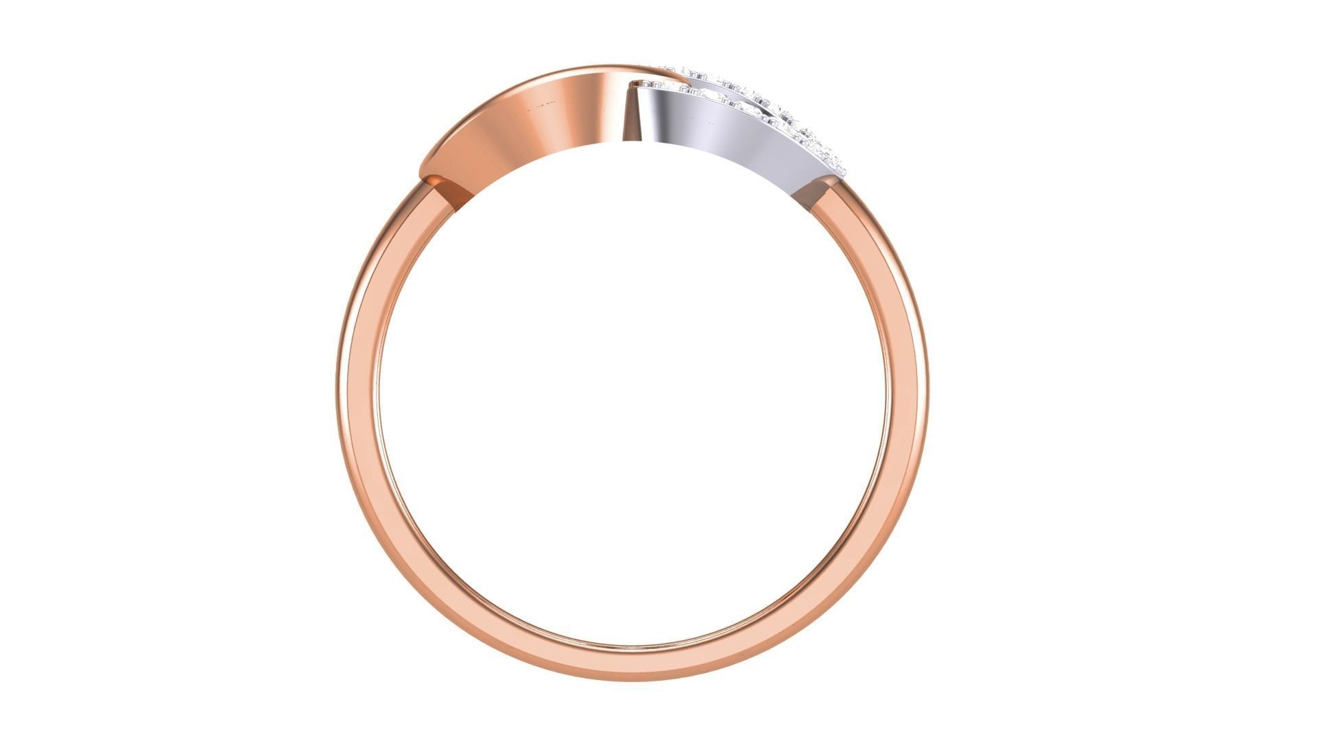 Twin Ring Minimalist Light wt Diamond Women ring 3dm stl obj 3D print model_11