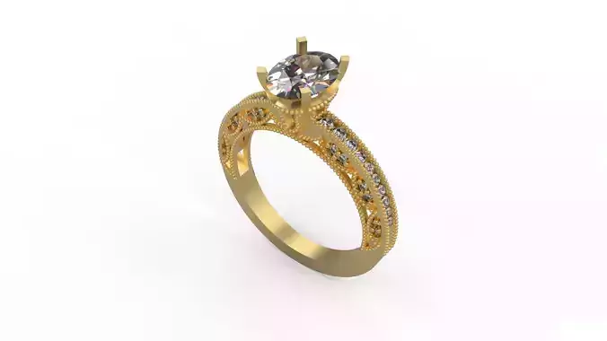 Woman Solitaire Ring 1196