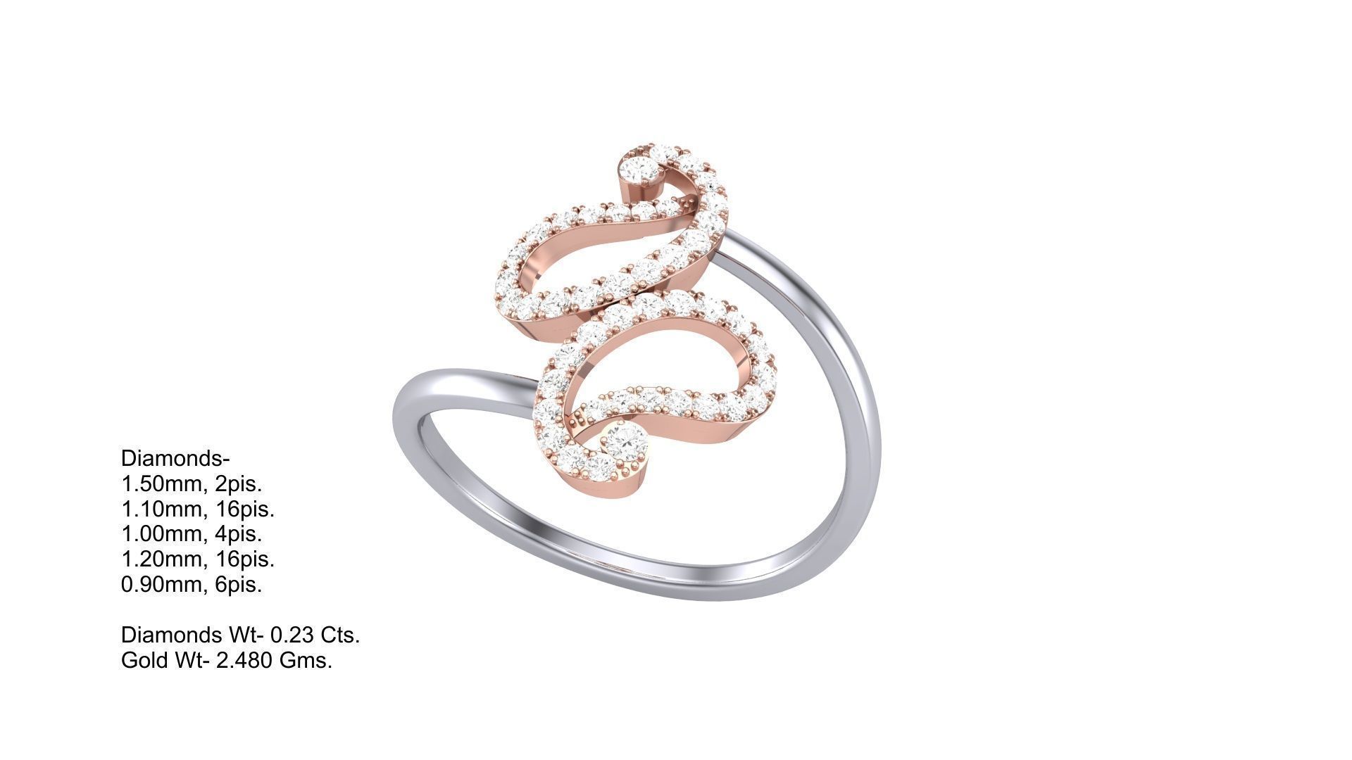 Minimalist Light wt Diamond Women ring 3dm stl obj gltf 3D print model_1