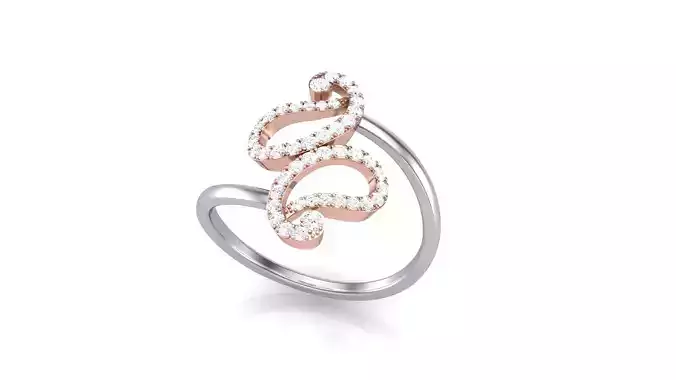 Minimalist Light wt Diamond Women ring 3dm stl obj gltf