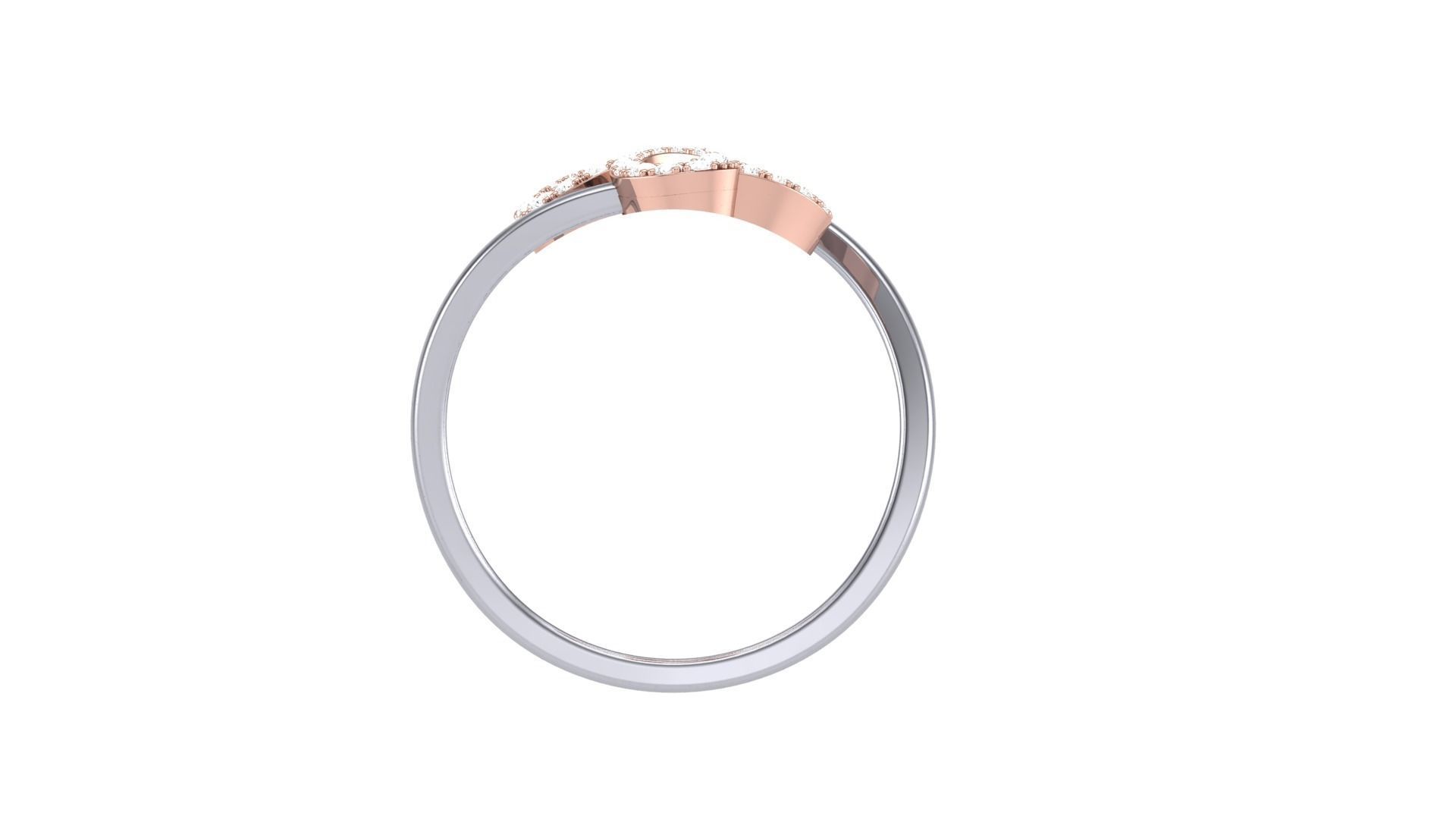 Minimalist Light wt Diamond Women ring 3dm stl obj gltf 3D print model_3