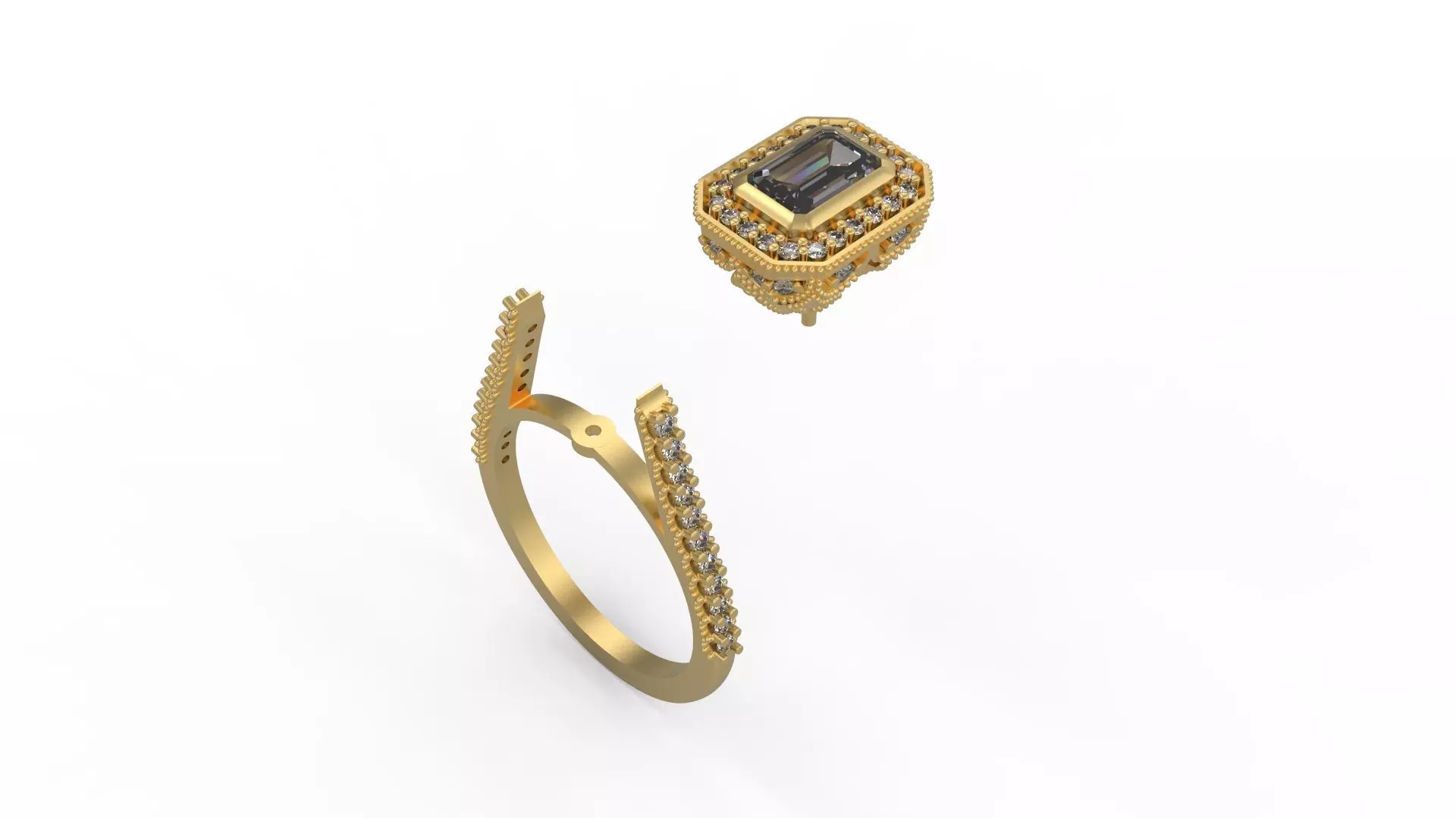 Woman Solitaire Ring 1192 3D print model