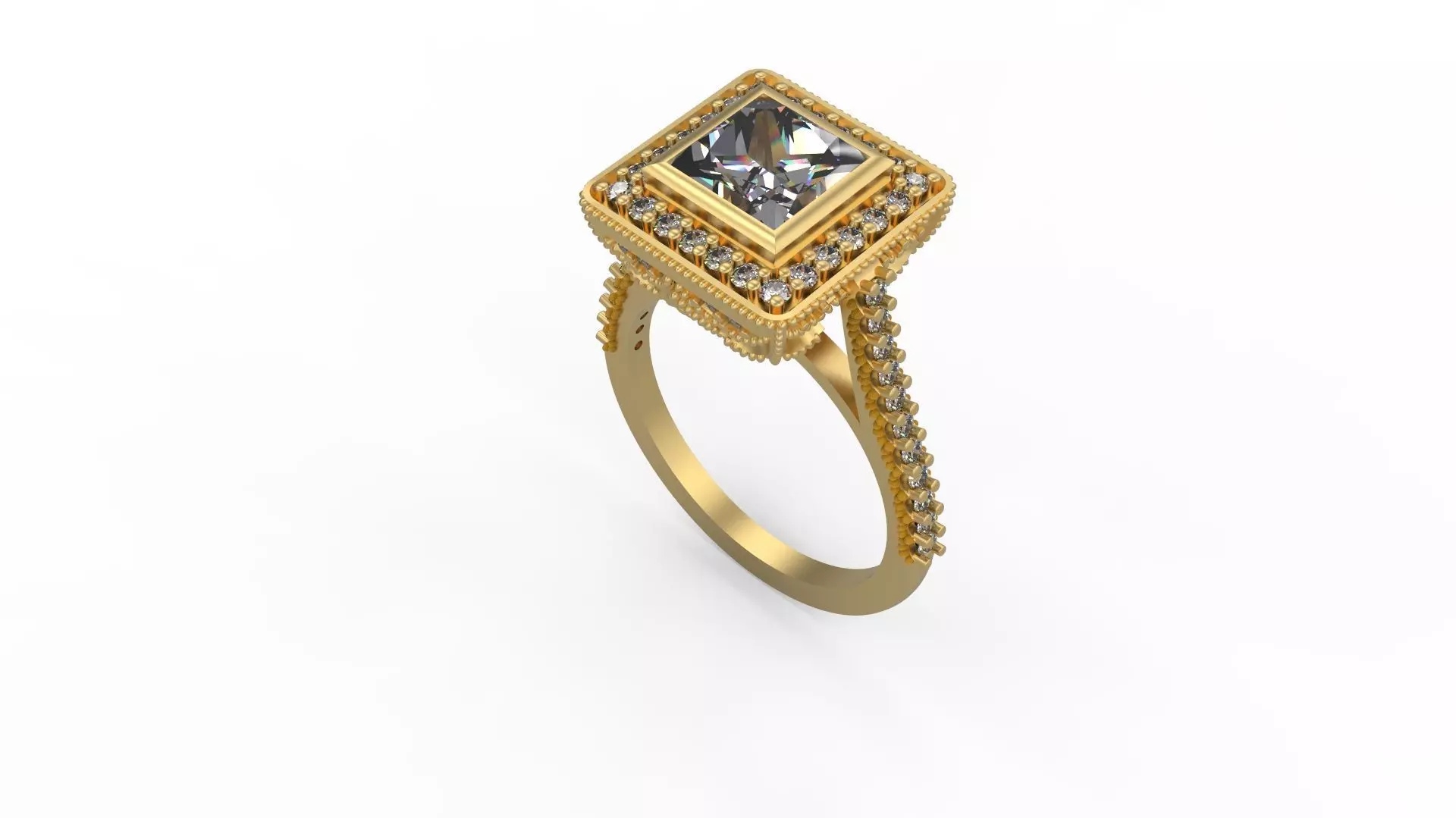 Woman Solitaire Ring 1191 3D print model
