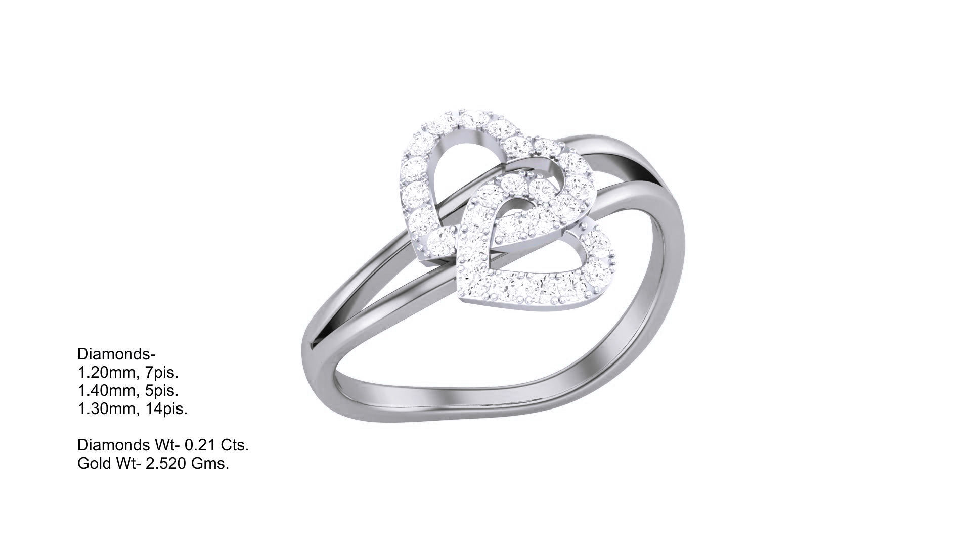 Heart Love Minimalist Light wt Diamond Women ring 3dm stl obj 3D print model_1