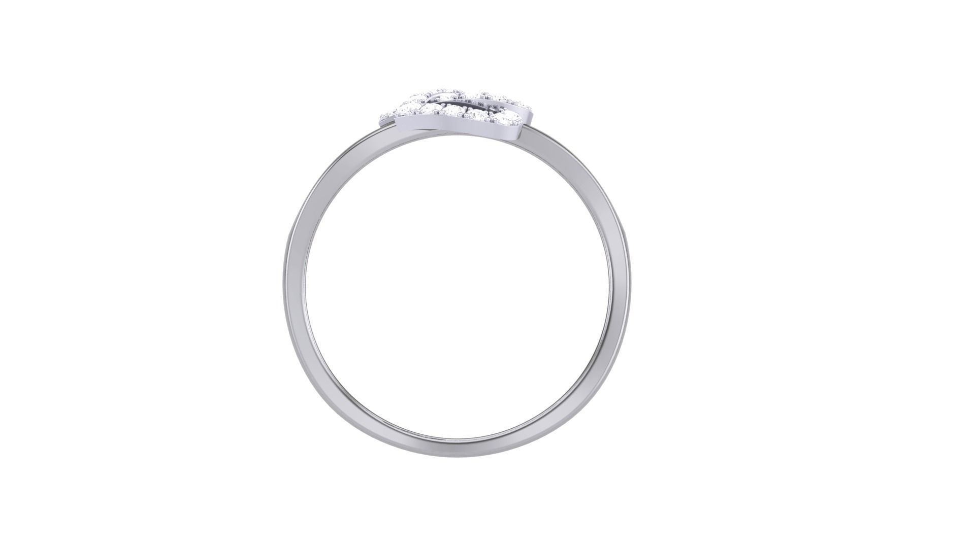 Heart Love Minimalist Light wt Diamond Women ring 3dm stl obj 3D print model_9