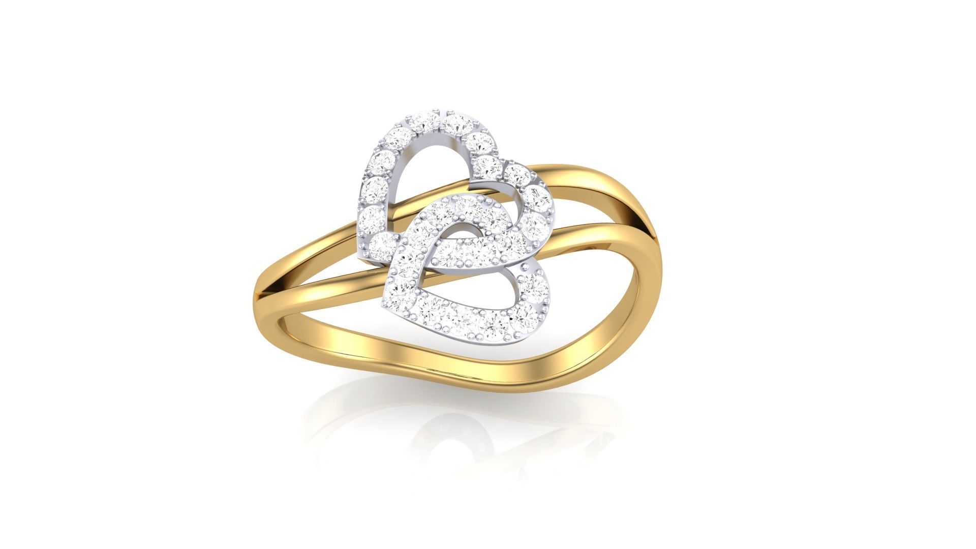 Heart Love Minimalist Light wt Diamond Women ring 3dm stl obj 3D print model_6