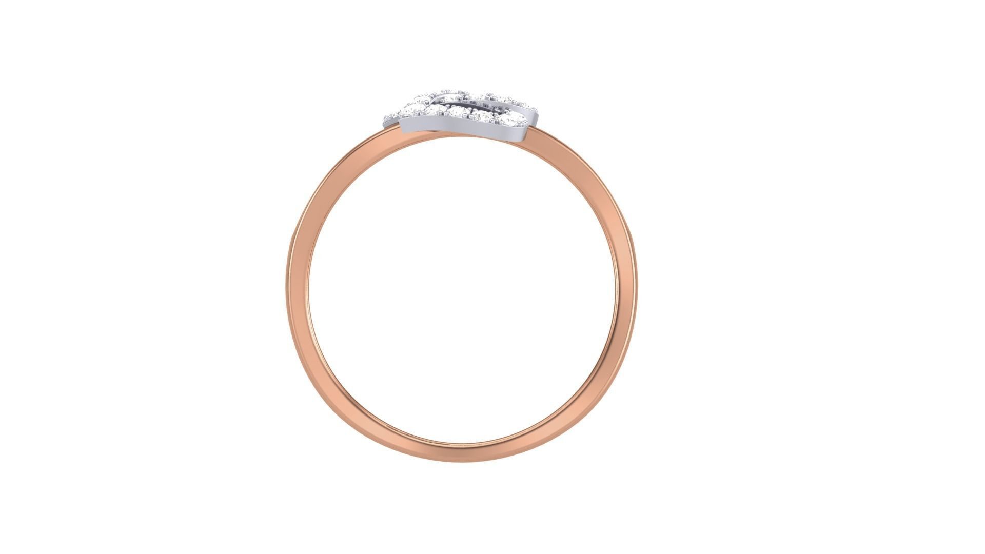 Heart Love Minimalist Light wt Diamond Women ring 3dm stl obj 3D print model_10