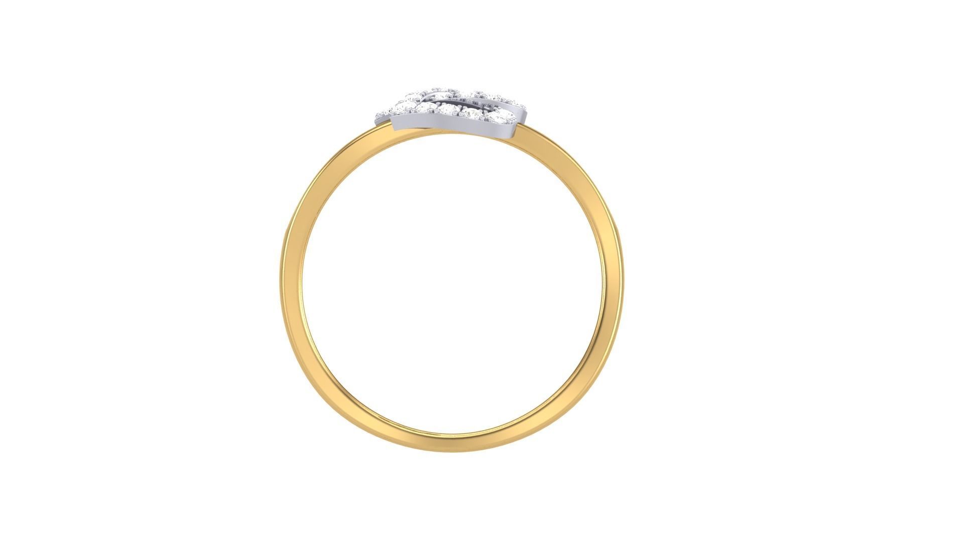 Heart Love Minimalist Light wt Diamond Women ring 3dm stl obj 3D print model_11