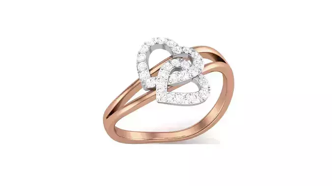 Heart Love Minimalist Light wt Diamond Women ring 3dm stl obj 3D print model
