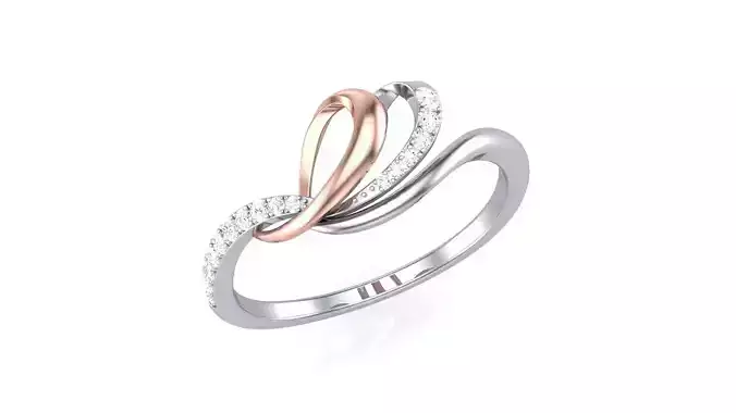 Minimalist Light wt Diamond Women ring 3dm stl obj gltf