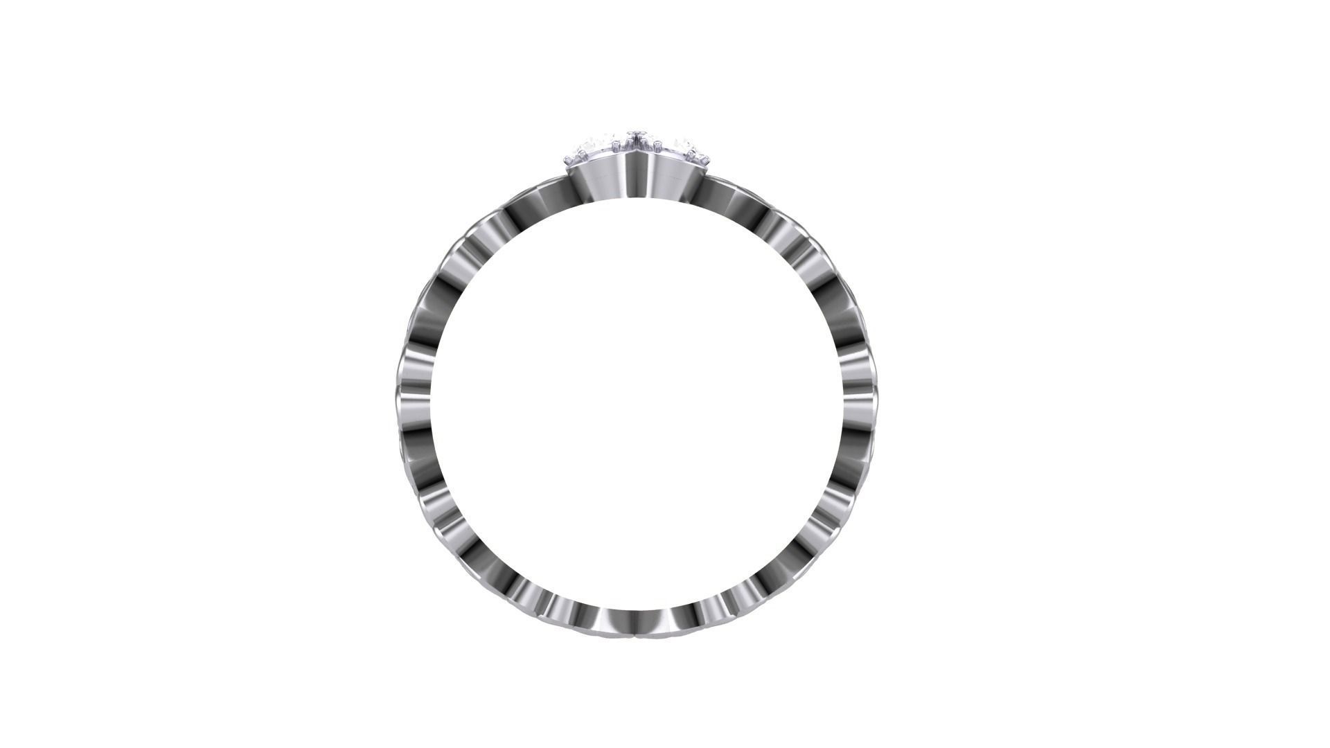 Heart Love Band Minimalist Light wt Diamond Women ring 3dm stl 3D print model_10