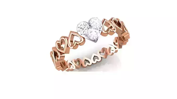 Heart Love Band Minimalist Light wt Diamond Women ring 3dm stl 3D print model