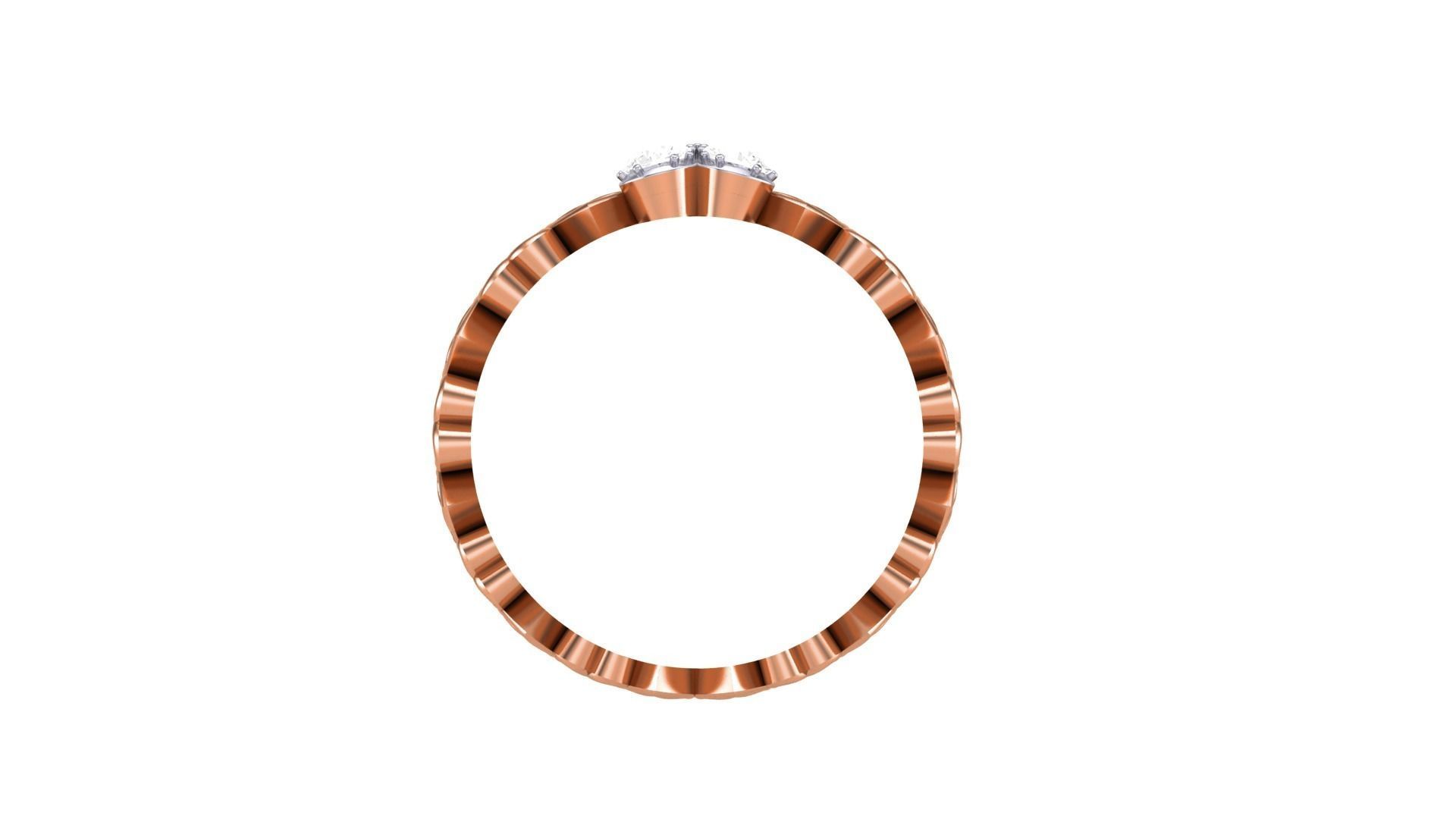 Heart Love Band Minimalist Light wt Diamond Women ring 3dm stl 3D print model_11