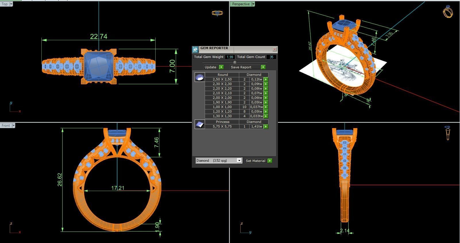 Woman Solitaire Ring 1187 3D print model_9