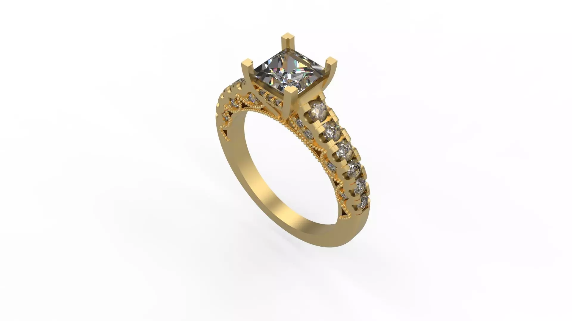Woman Solitaire Ring 1187 3D print model_0