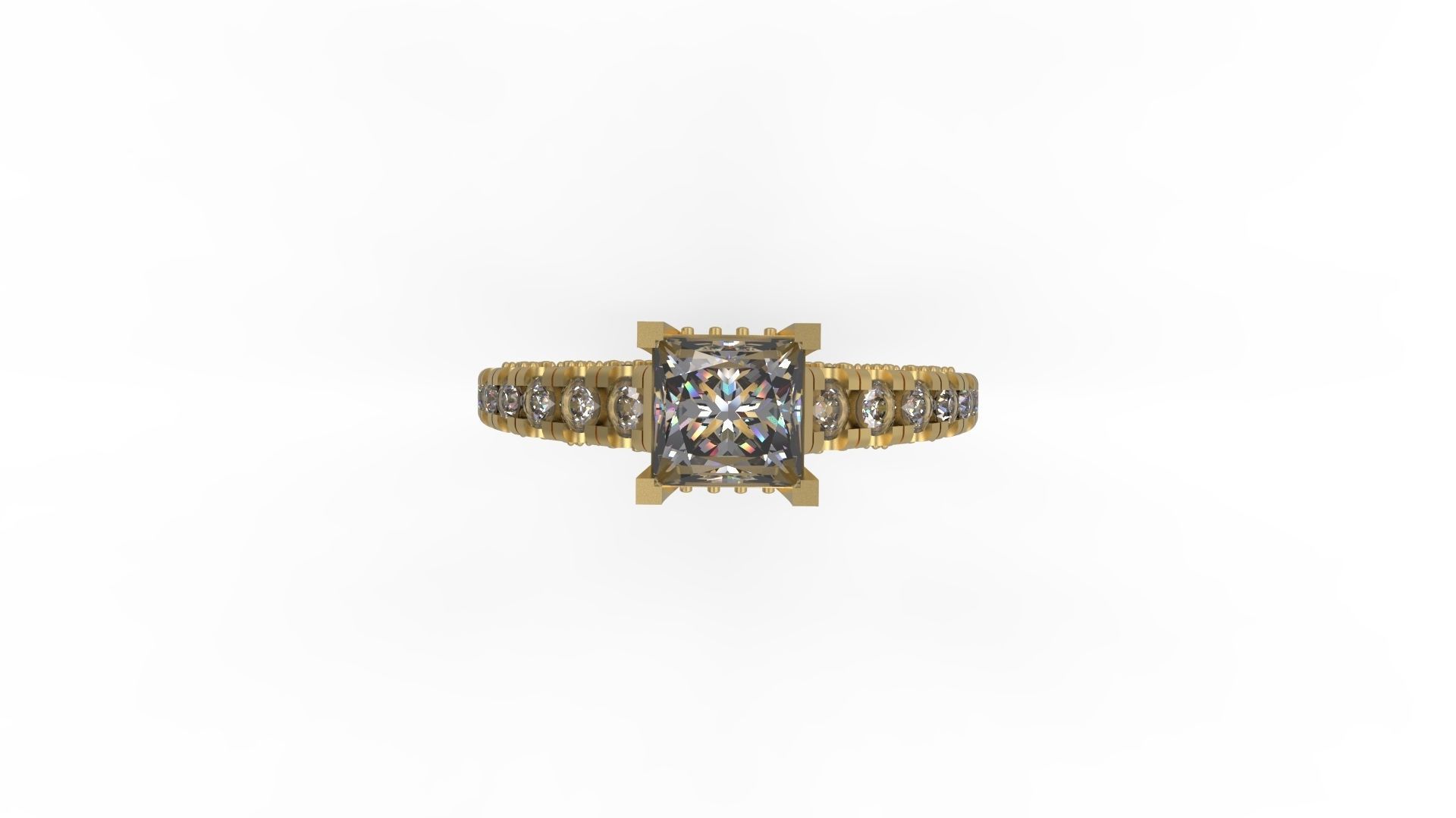 Woman Solitaire Ring 1187 3D print model_4