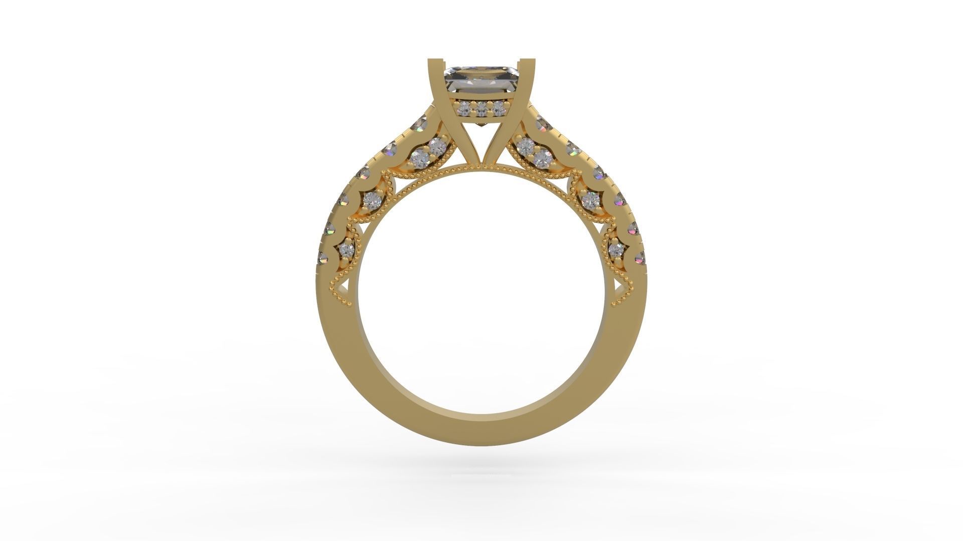 Woman Solitaire Ring 1187 3D print model_1