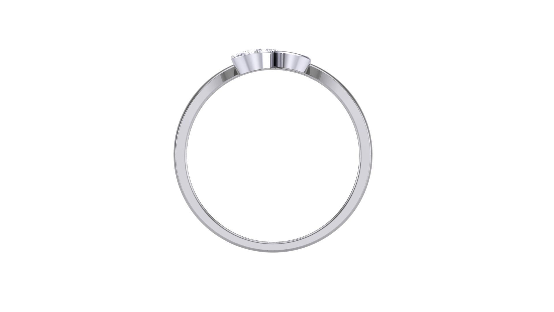 Love Heart Minimalist Light wt Diamond Women ring 3dm stl obj 3D print model_10