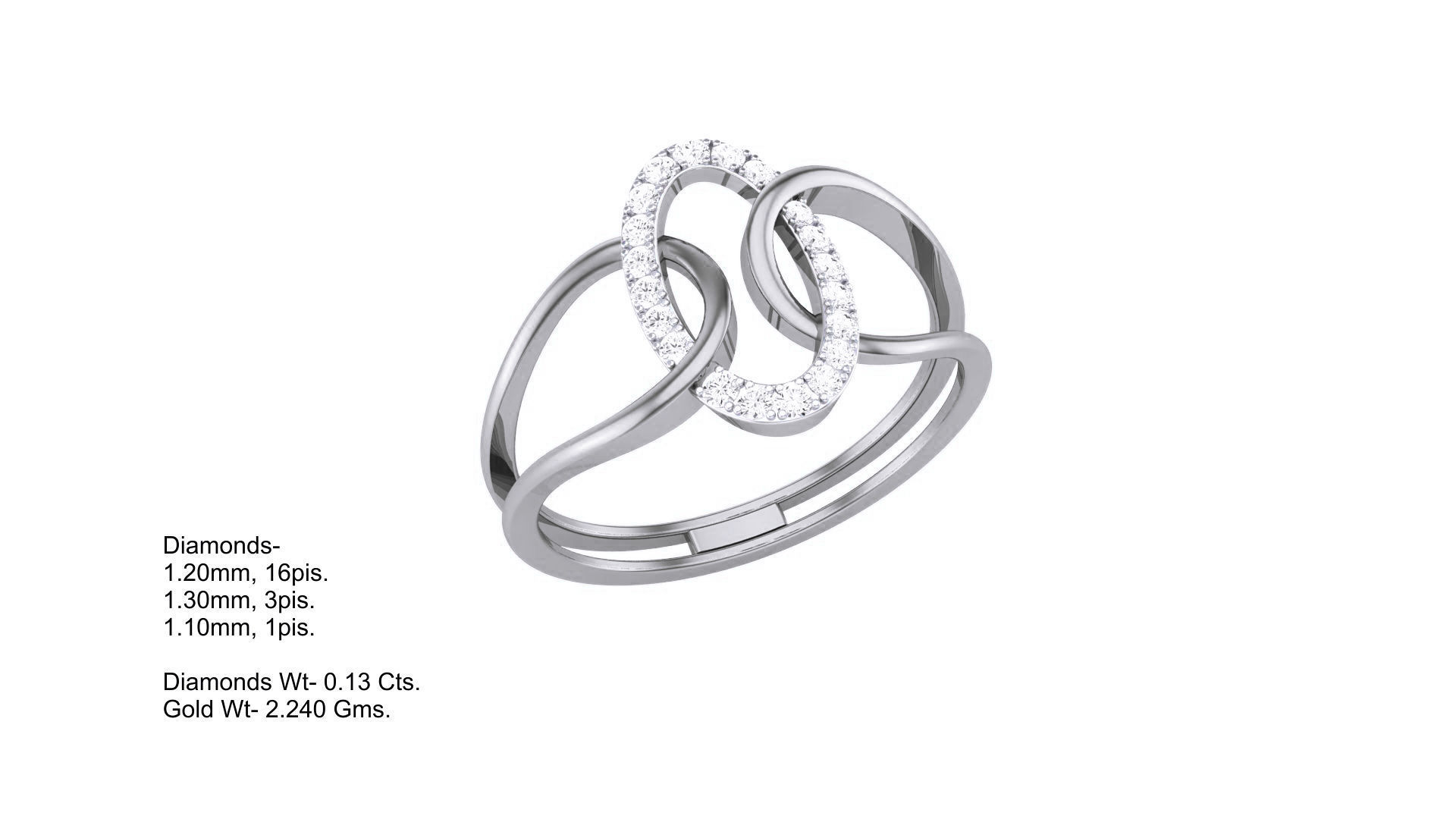 Minimalist Light wt Diamond Women ring 3dm stl obj gltf 3D print model_2