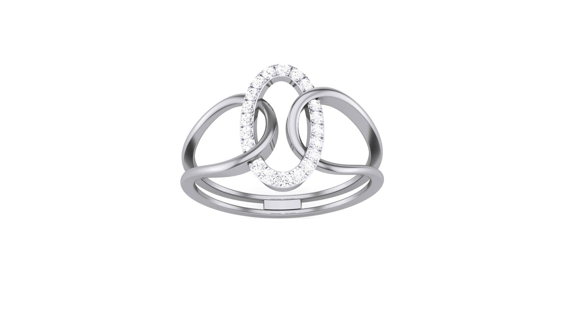 Minimalist Light wt Diamond Women ring 3dm stl obj gltf 3D print model_8