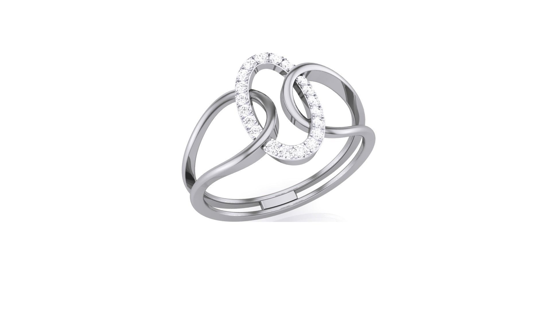 Minimalist Light wt Diamond Women ring 3dm stl obj gltf 3D print model_5