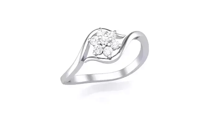 Minimalist Light wt Diamond Women ring 3dm stl obj gltf