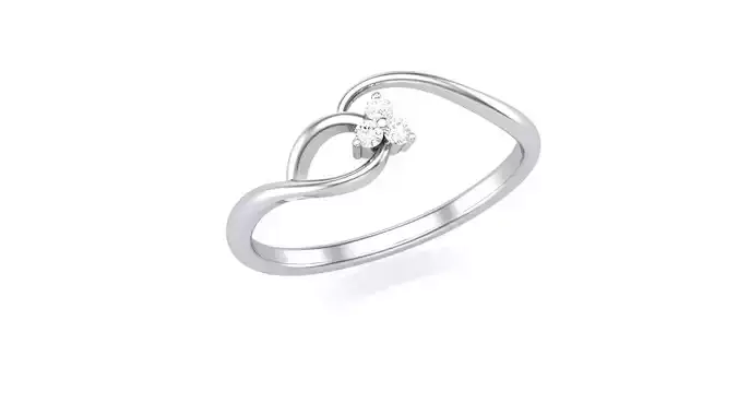 Minimalist Light wt Diamond Women ring 3dm stl obj gltf