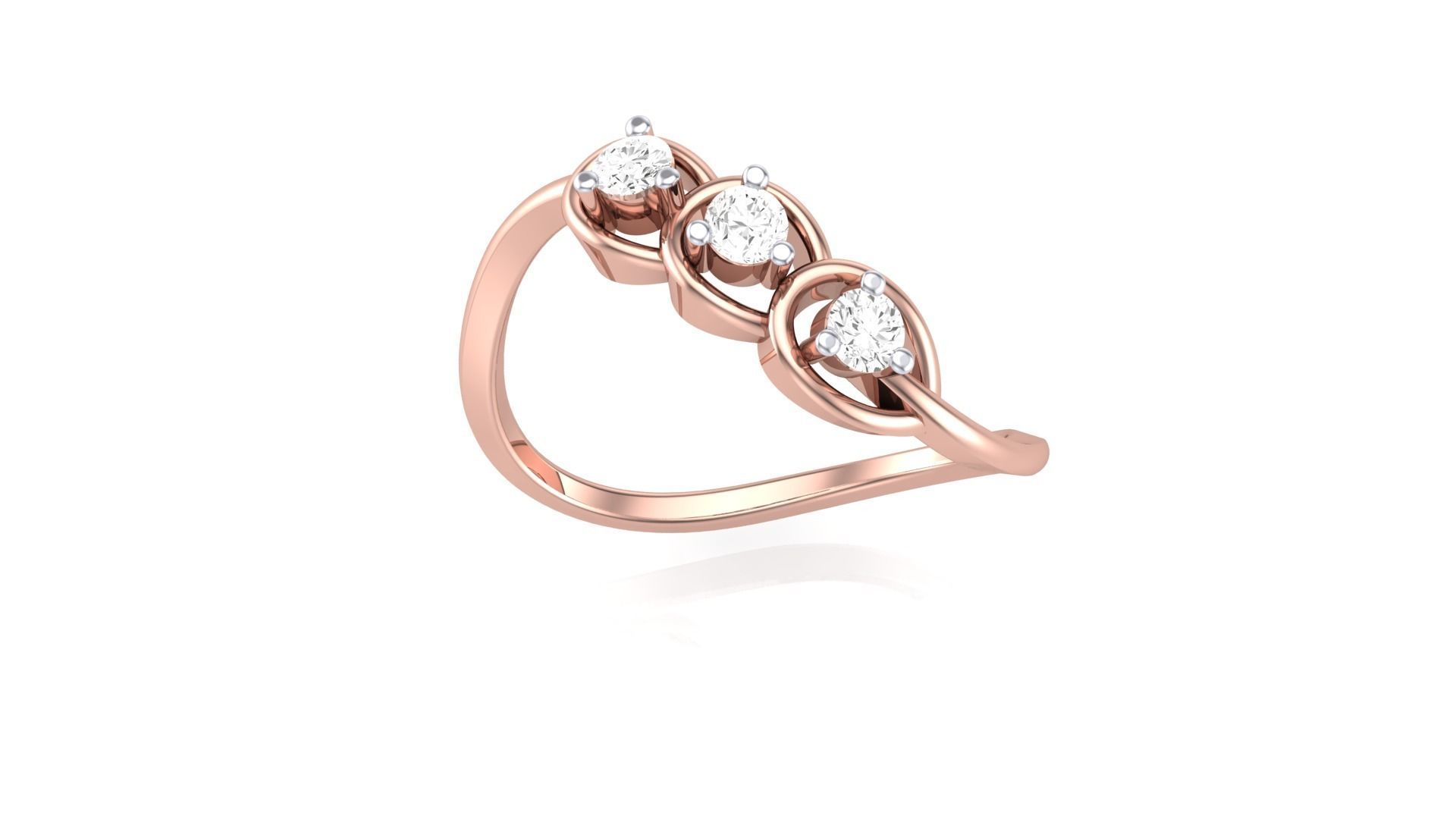 Minimalist Light wt Diamond Women ring 3dm stl obj gltf 3D print model_5