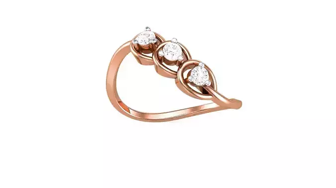 Minimalist Light wt Diamond Women ring 3dm stl obj gltf