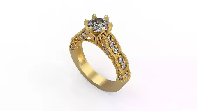 Woman Solitaire Ring 1179